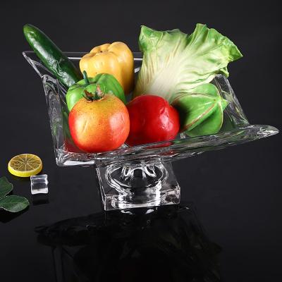 China Large Viable Wholesale Crystal Glass Bowls With Foot for sale