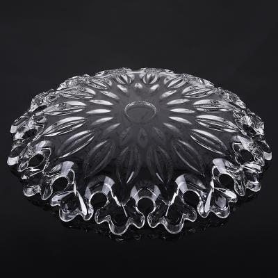 China Dinner Party Wedding Sustainable Transparent Glass Charger Plates Salad Fruit Bowl for sale