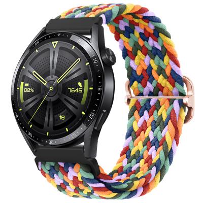 China New Arrival 20mm Universal Fabric Elastic Strap 22mm Nylon Braided Watchband For Huawei Samsung 22mm Watch Band for sale