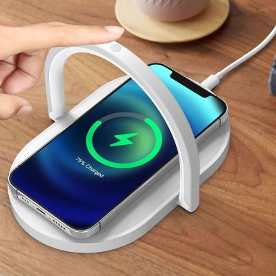 China High Quality Mobile Phone Wireless 15W Charger 3 in Charging Stand with LED Light for iPhone Samsung Huawei Charger for sale