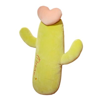 China Cactus Shaped Baby Pillow Stuffed Plush Baby Pillow Plant Plush Soft Stuffed Cute Eco-friendly Material for sale