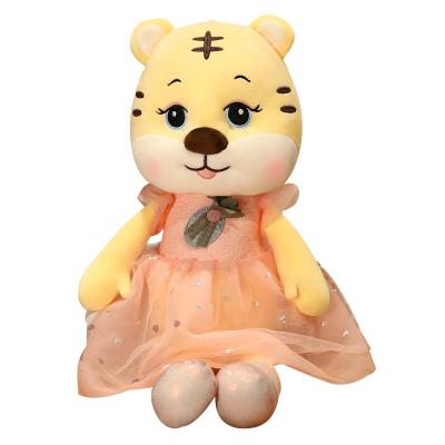 China High Quality Animal Eco-friendly Material Plush Tiger Plush Toy Cartoon Pink Princess Skirt Tiger Plush Toy for sale