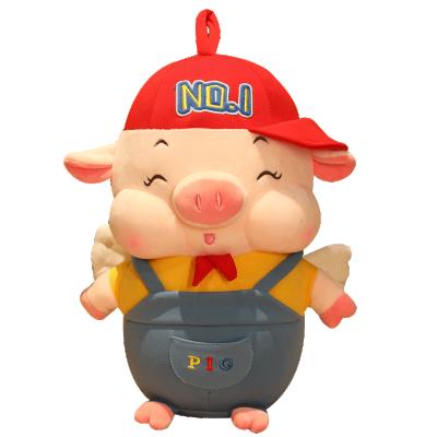 China Cute Eco-friendly Material Hat Stuffed Pig Stuffed Toy, Cartoon Zodiac Animal Chinese Pig Toy Doll for sale