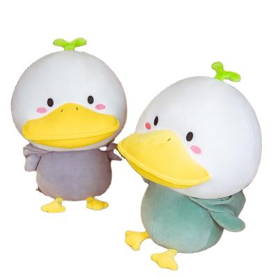 China Eco-friendly material hot sale cute soft pillow and cheap creative straw duck doll plush toy girl for sale