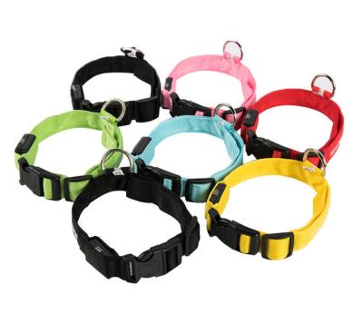 China Reflective LED Lights Dog Pets Collars Polyester Adjustable Glow In The Night Dog Cat Puppy Safe Luminous Flashing Collar Pet Supplies for sale