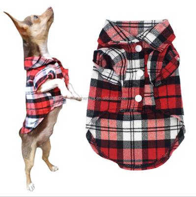 China Spring Summer Sustainable Dog Shirt Pet Striped Top For Dog Clothes Chihuahua Puppy Vest Coat Small Pet Clothing Plaid Shirt for sale