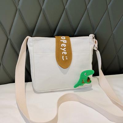 China 2021 New Fashion Canvas Cross - Body Bag Feminine Girls Shoulder Bag Crossbody Messenger Cute Rabbit Small Wide Square Bag for sale