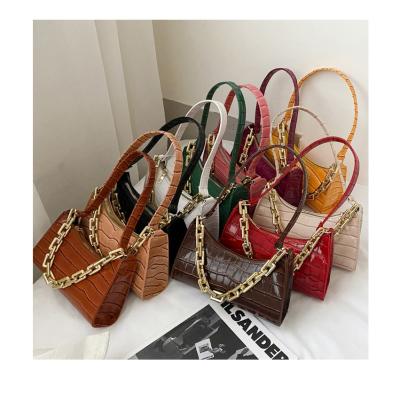 China 2021 New fashion DOOR armpit bag fashion crocodile pattern ladies shoulder shoulder messenger handbags for women luxury bag for sale