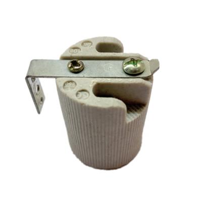 China E14 screw porcelain socket e14 lamp holder with bracket for sale