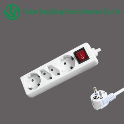 China 3/4/5/6/7/8 Way German Standard Electrical Outlet Europe Extension Socket Power Strip With Good Price for sale