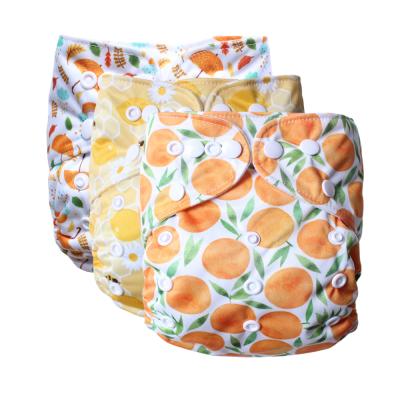 China Original Factory Wholesale Color Cloth Printed Eco-Friendly Unisex Baby Diapers Reusable Unisex Cushioned Diaper for sale