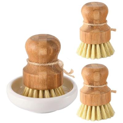 China Viable Natural Sisal Dish Bottle Pot Brush Cleaning Brush Pot Kitchen Dish Washing Cleaning Brush for sale