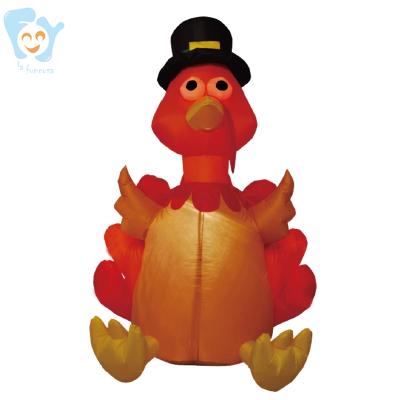 China With Led Inside 2.4m 8ft Custom Lighted Outdoor Indoor Inflatable Thanksgiving Turkey Decoration for sale