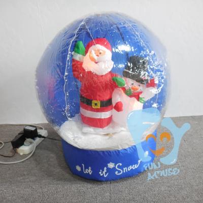 China Polyester Lighted Christmas Inflatable Mini Yard Snow Globe Decoration for sale