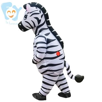 China Funny Adult Funny Halloween Costume Explosion Suit Air Suits Inflatable Zebra Horse Costumes for sale