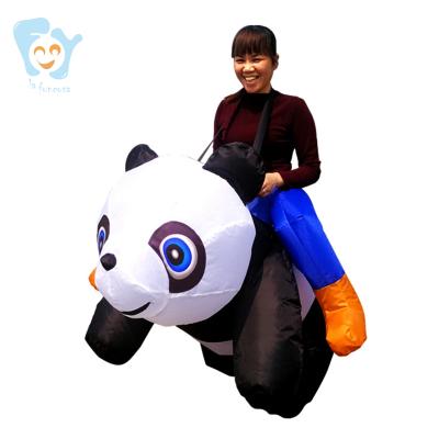 China New Adults Halloween Creative Unisex Funny Holiday Costume Inflatable Ride On Panda Mascot Costumes for sale