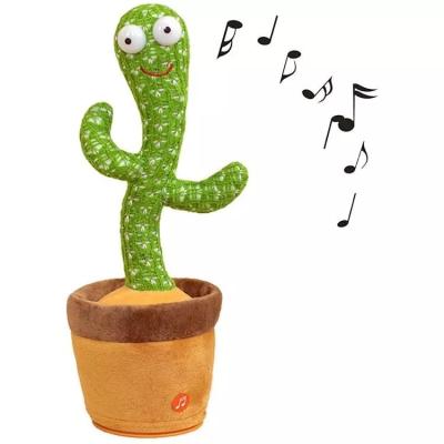 China 3pcs Cute Double A Battery Stuffed Flowerpot Twisting Electric Doll Music Dancing Cactus Plush Toy Doll Talking Singing Knitting Cacti for sale