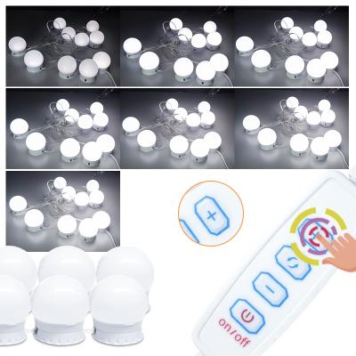 China Modern Make Up Led Lights Kit Dimmable Vanity Mirror Bulbs Diy 10 RGB Vanity Mirror Remote Bulbs for sale