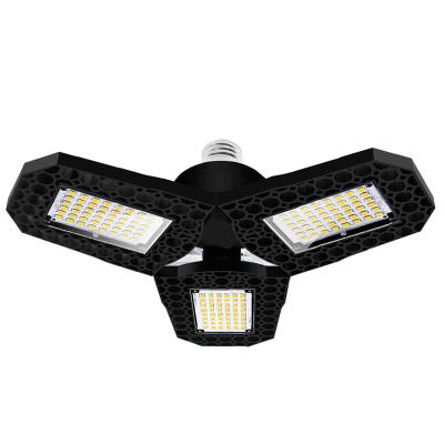 China Folding warehouse 3pcs 126 led e26 deformable with 3 adjustable panels fixtures three sheet foldable garage light for sale