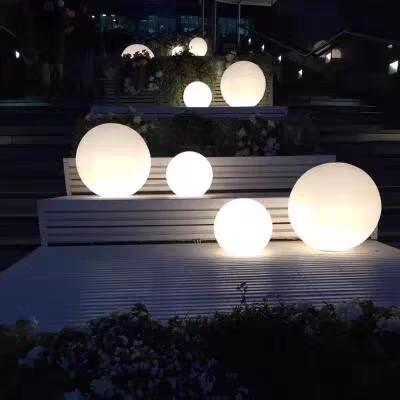 China Colorful Outdoor Solar Powered Luminous LED Solar Rechargeable Round Garden Lamp Outdoor Landscape Garden Decoration Socket Ground Lawn Spherical Wedding for sale