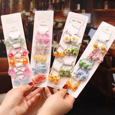 China The Most Popular Environmentally Friendly Girl's Hair Rope Set Kids Hair Accessories Bands Rope Gift Set Elastic Hair Band Set for sale