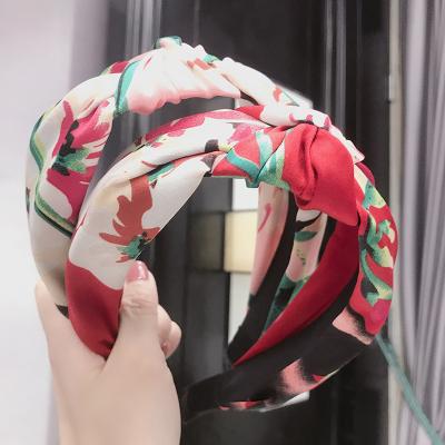 China Colorful Flower Hairband Women Headband Print Knot Headbands Headband Summer Friendly Material Style New for sale