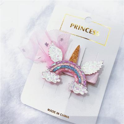 China Latest Eco Fridendly Design Fashion Kids Hair Clips Hair Accessories Rainbow Kids Hair Clip Lovely for sale