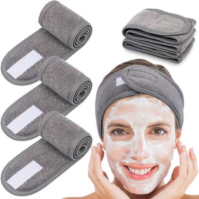 China DIY Spa Facial Headband Make Up Wrap Head Terry Cloth Headband Adjustable Towel For Face Wash Hair Band For Makeup for sale