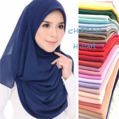 China Chiffon georgette muslim hijab simple thick bubble borong tudung tudung woman shawl friendly wholesale material friendly scarf for sale