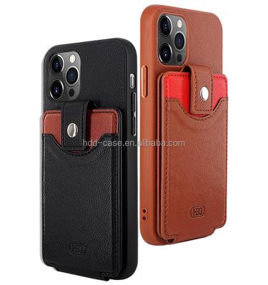 China Newest Arrival Anti-drop Shockproof Cell Phone Case with 4 Card Holders PU Leather Wallet Phone Cases for iphone 13 for sale