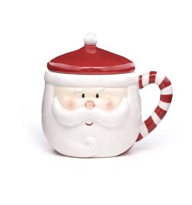 China Kerst 3d mok Kerstman Keramische koffie Kerstcadeau Handschilderend Kerstman mok Porseleinen mokken Te koop