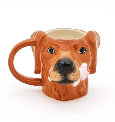 China Bestseller süße 3D-Hundeform-Tier-Keramik-Tasse mit 3D-Handmalerei zu verkaufen