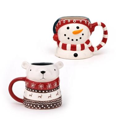 China Kerstmoes Koffiebeker Kerstmoes Kerstmoes Keramische 3D-beker In Kerstmoes Design Te koop