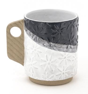 China Setes de tazas de café Tazas de café divertidas Tazas de cerámica blanca con mango lindo en venta