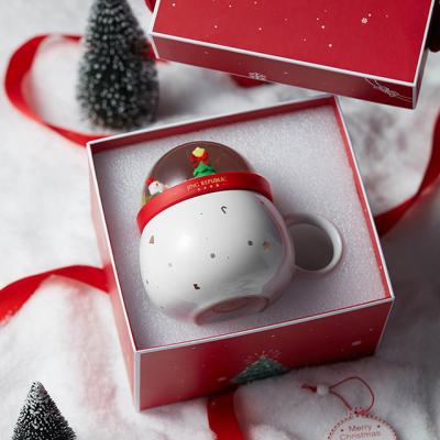 Cina Cute tazza di Natale Creativi Uomini Donne Tazza di ceramica con coperchio Grande coppia bere tazza di caffè in vendita