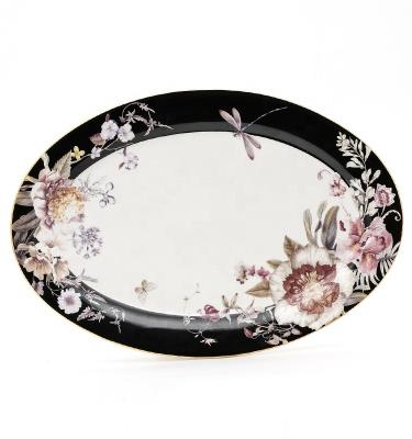 Chine Porcelaine de haute qualité, ensemble de cuisine en céramique, plat à motifs floraux à vendre