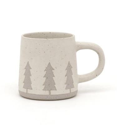 China Weihnachtskaffeebecher Keramik-Steinwarenbecher Geschenk-Keramikbecher mit 3D-Seidendruck zu verkaufen