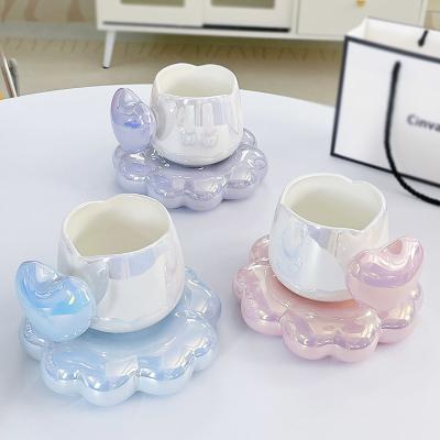 China Ceramische kop en schotel met microwave veilig gepersonaliseerde koffiekoppen Ceramische koffiekoppen Te koop