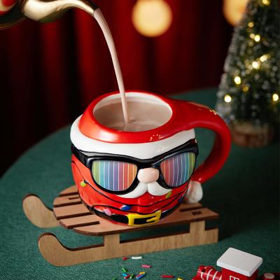 China Support Room Space Selection 3D Ceramic Mug With Ergonomic Handle Christmas Ceramic Mug for sale