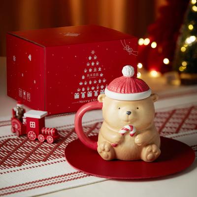 China Artistieke 3D Keramische koffiebeker voor feestdagen schattig kerstbeker als cadeau Te koop