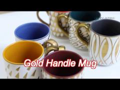 lovely mothers day crockery elegant design mom gift ceramic mug coffee with gold handle