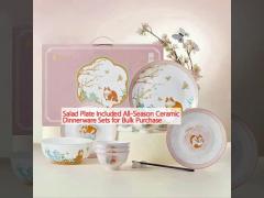 Salad Plate Included All-Season Ceramic Dinnerware Sets for Bulk Purchase