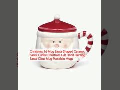 Christmas 3d Mug Santa Shaped Ceramic Santa Coffee Christmas Gift Hand Painting Santa Claus Mug 