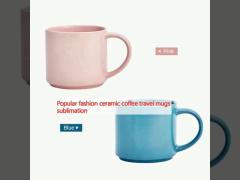 Popular fashion ceramic coffee travel mugs sublimation