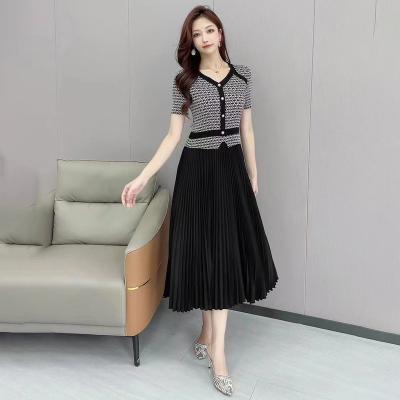 China Wholesale High Quality Anti-Static Women Dresses 2023 New High End Pink Prom Dresses Elegant Casual Pleated Dresses for sale