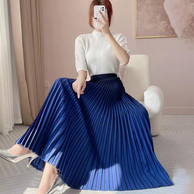 China Breathable new arrivals 2023 spring summer ladies fashion skirt high waist casual women pleated long skirts for women for sale