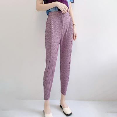 China Summer QUICK DRY Women Fashion Casual Pants Pleated Women's Pencil Pants High Waist Women's Trousers for sale