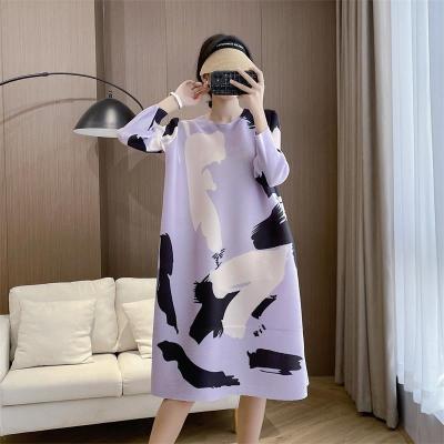 China Wholesale Anti-Static Fashion Women Clothes Dress Sexy Long Sleeve Casual Pleated Dress For Women for sale