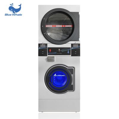 China Washing and Drying BLUEWHALE STACKED 12/15/20/23KG SEAL DRYER WITH SS304 UV LIGHT FOR LAUNDRIES WITH COIN CARD QR CODE PAYMENTS for sale