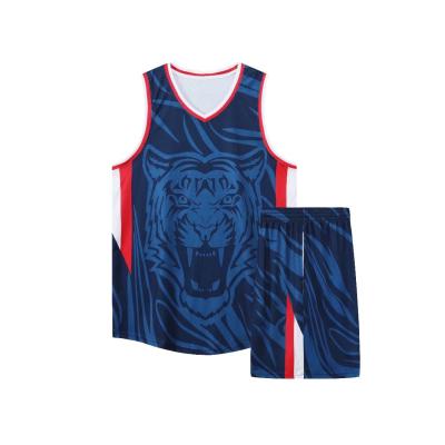 China New Breathable High Quality Men Basketball Set Uniforms Kits Sportswear Kids Basketball Tank Tops College Tracksuits DIY Customized for sale